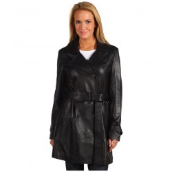 Siyah Kadın Deri Kaban Siyah Kadın Deri Kaban